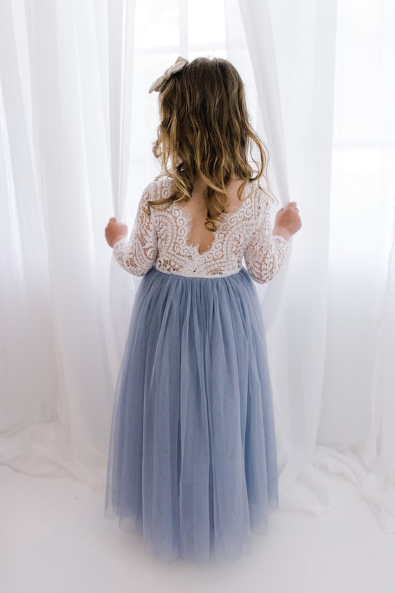 Blue Blossom Lace Long Sleeve Dress Blue Blossom Lace Long Sleeve Dress