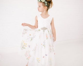 Boho Lace Flower Girl Dress, Rustic White Wedding Dress, Will You Be My Flower Girl Proposal, Butterfly Dresses