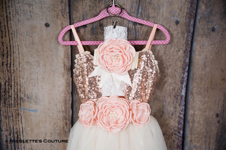 Rose Gold Flower Girl Dress Toddler Flower Girl Dress Rose Etsy