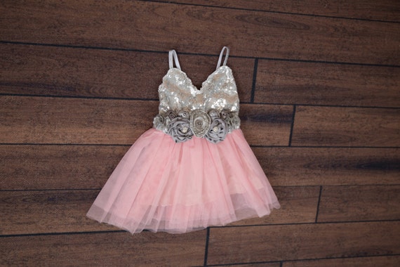 light pink and silver dress