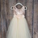 Romantic Tulle Flower Girl Dress, Boho Chic Dresses, Ivory Ball Gown, Rose Gold Sequin Dress 