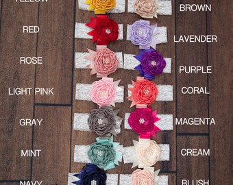Custom Color Lace Flower Girl Headband, Wedding Hairpiece for Toddlers, Baby Girls, Bridal Hair Accessory, Special Occasion Headband