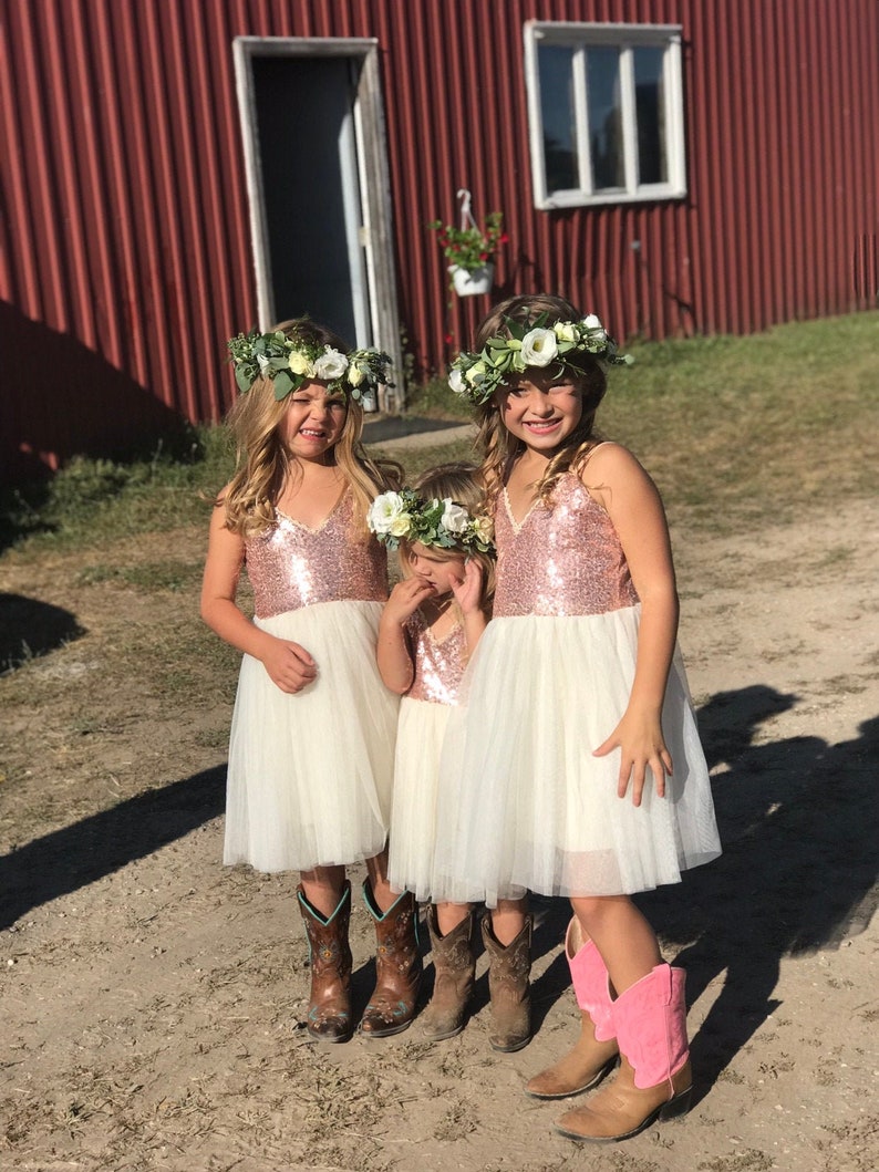 Rose Gold Flower Girl Dress Toddler Flower Girl Dress Rose Etsy