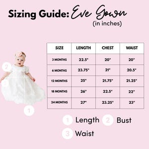 The Eve Dress Baby Girl Baptism Gown, White Lace Christening Dress, Bohemian Blessing Outfit, Infant Ceremony Dress image 3