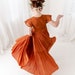 Burnt Orange Flower Girl Dress, Terracotta Tulle Rust Boho Wedding ...