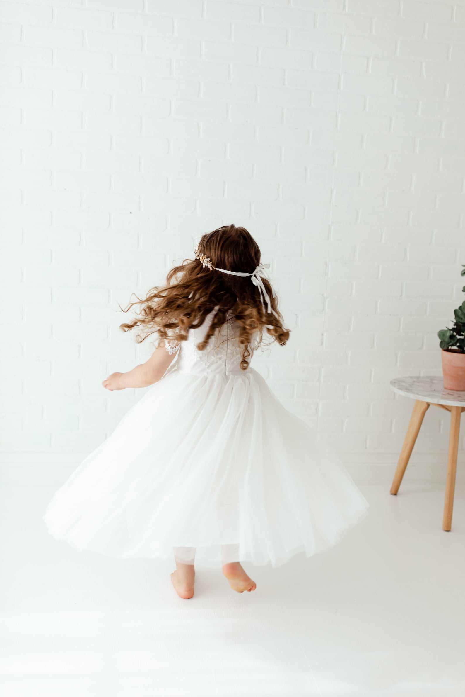 Bohemian White Flower Girl Dress Rustic Tulle Wedding Dress Etsy