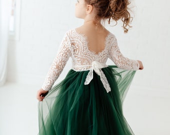 green lace dress girls