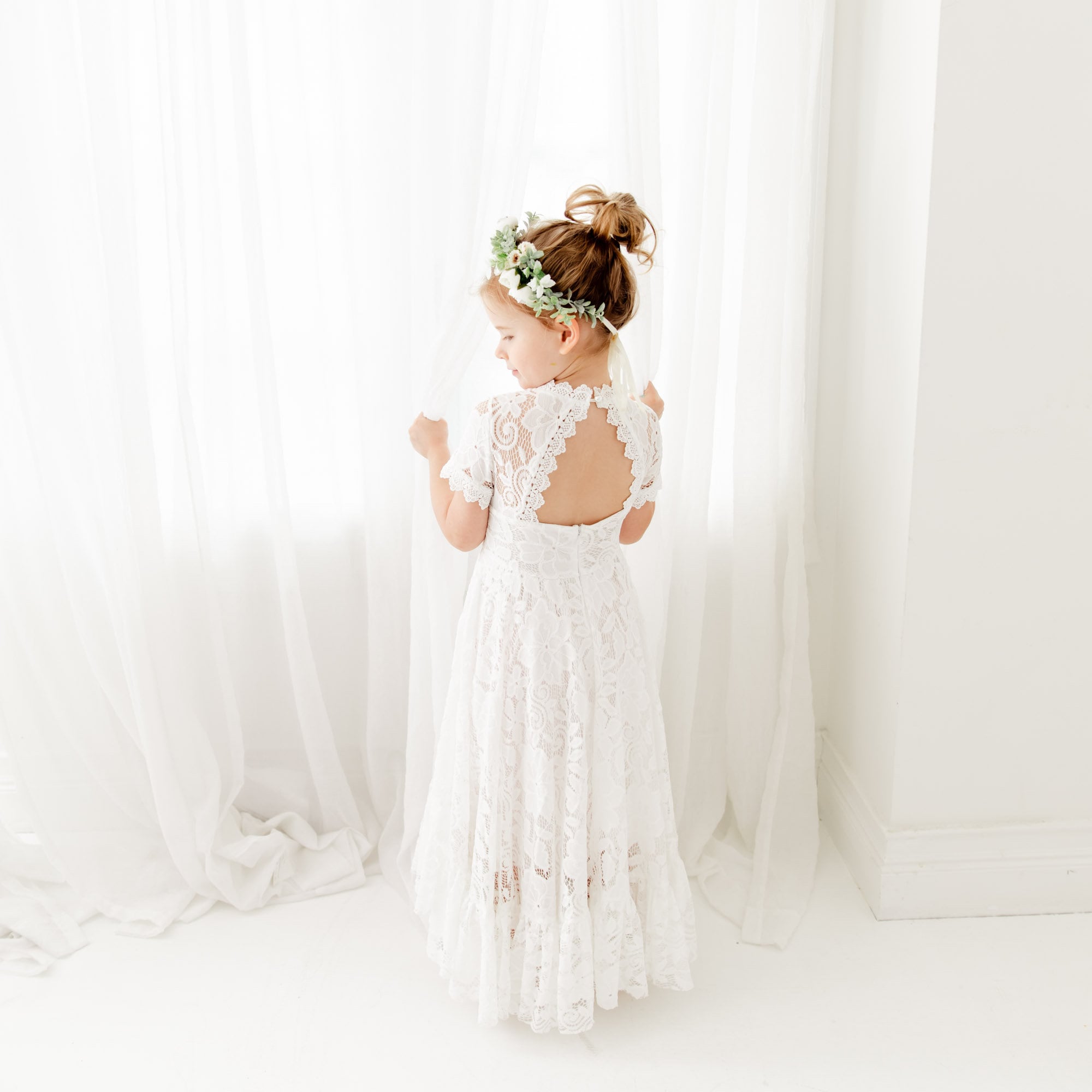 white flower girl dress Teter Warm Couture Off Lace Wedding Off White / 6 On second glance White Bohemian Flower Girl Dress,