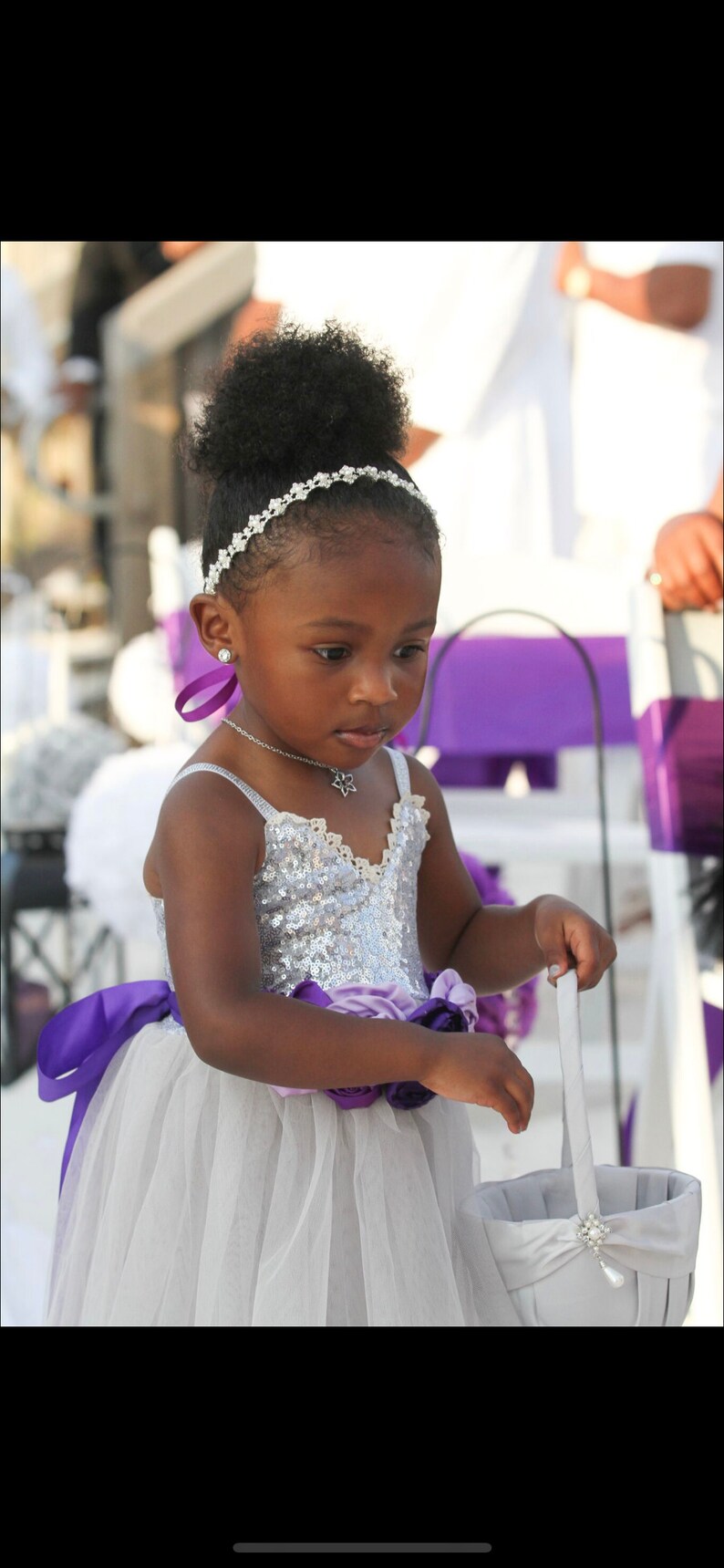 grey tulle flower girl dresses