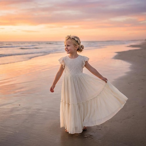 ivory lace junior bridesmaid dress Ivory Lace Tulle Pink Satin Wedding Flower Girl Dress Junior Bridesmaid Dress Custom Size