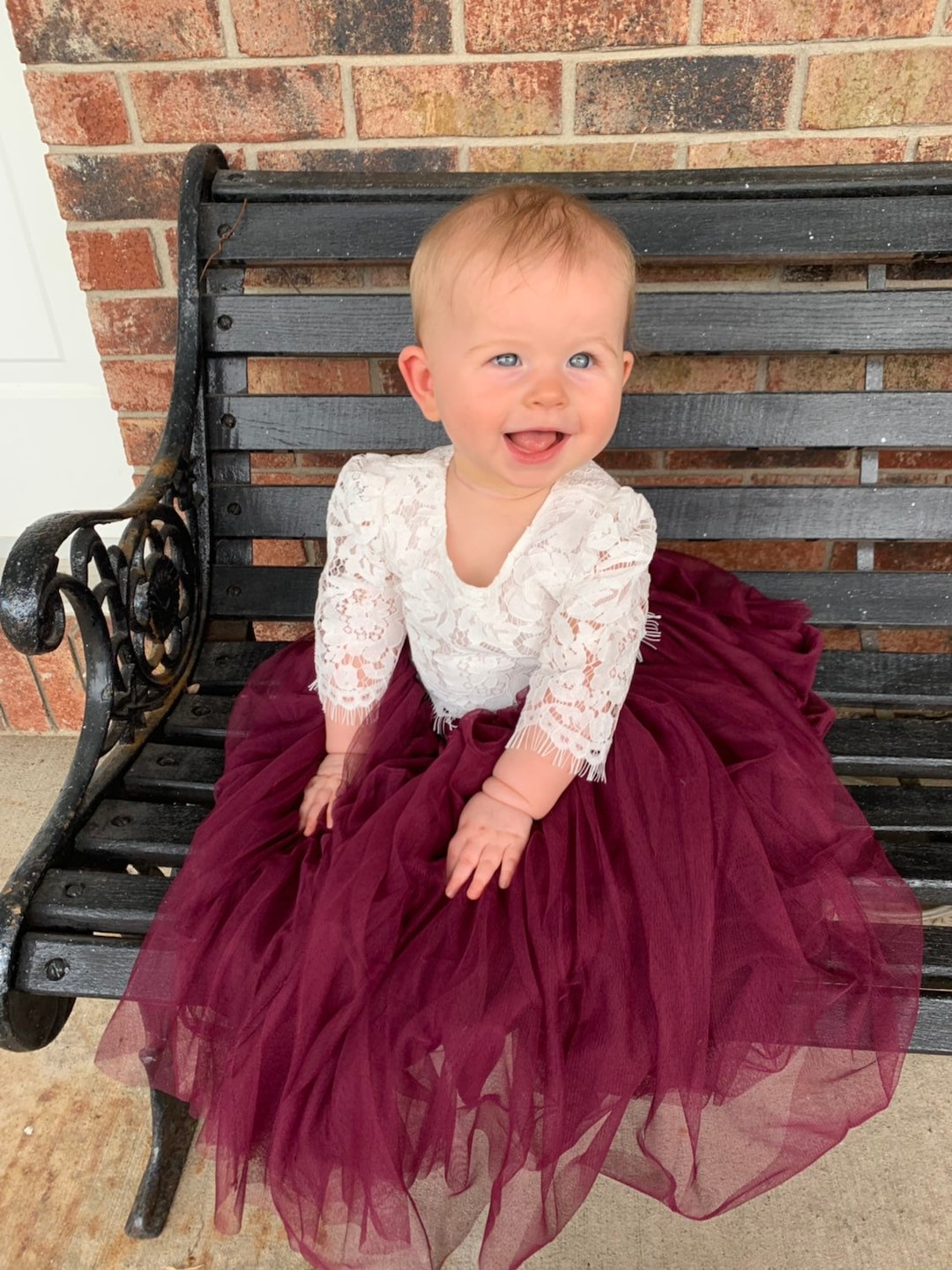 burgundy infant dress Lorraine Luxury Girls - Red This Toddler 1st Birthday Pageant Gown also includes beautiful hairband as you see on the photos Newborn Baby Girls Formal Dress
