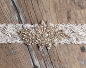Ceinture argentée à strass, ruban en dentelle blanche pour bouquetières, accessoire de communion et de mariage pour tout-petit