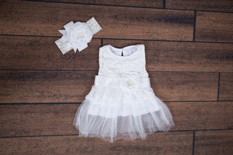 white lace infant dress
