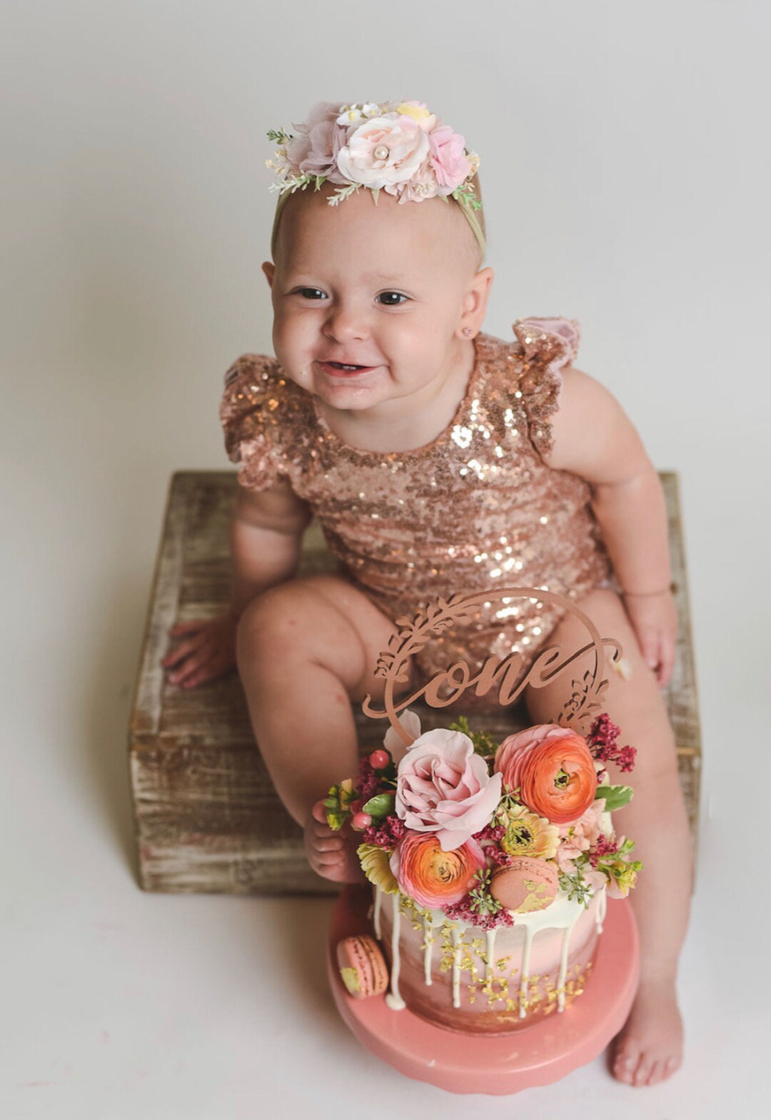 Rose Gold Bodysuit, Blush Pink Iridescent Leotard, Birthday Girl, Smash