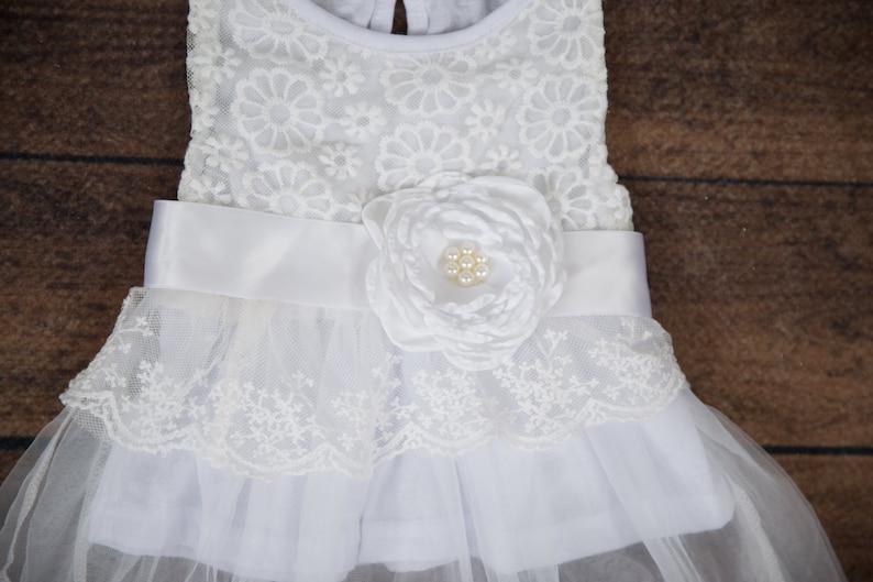 Newborn Cream Lace Baby Dress White Infant Dress Newborn Tulle Flower Girl Dress 24 months Boho Chic 3 months Baptism Christening