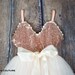 Rose Gold Sequin Flower Girl Dress, Simple Girls Tulle Dresses, Rose Quartz, Birthday Dress 