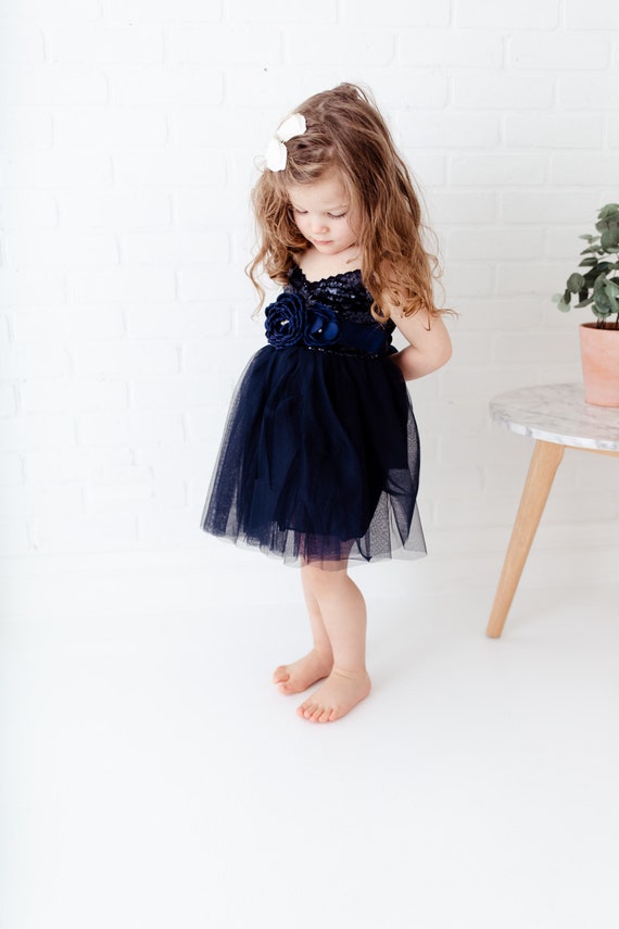 midnight blue flower girl dresses