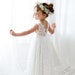 Bohemian White Flower Girl Dress, Rustic Tulle Wedding Dress, Will You Be My Flower Girl Proposal, Boho Dresses 