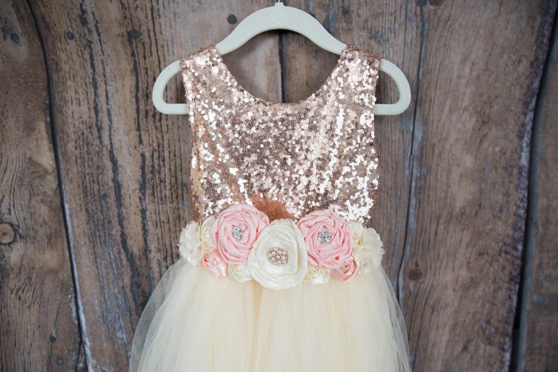 Pink Champagne Flower Girl Dress