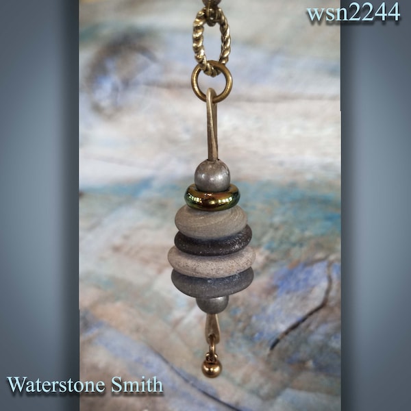 Cairn / Stacked Stone Necklace, - lake stones by Waterstone Smith