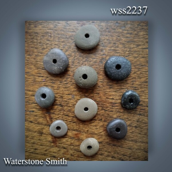 Lake Erie Stone Flat Beads by Waterstone Smith