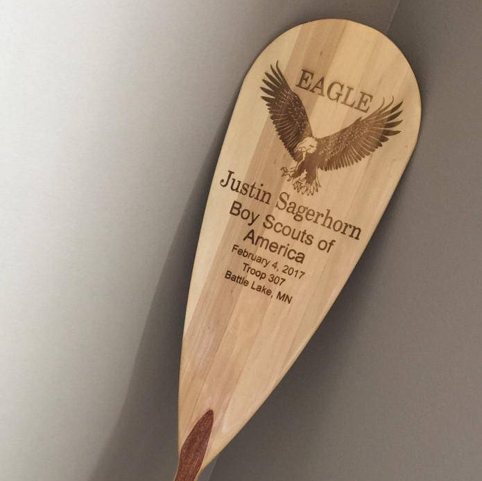 Custom Engraved Canoe Paddle for Eagle Scout Gift or Award