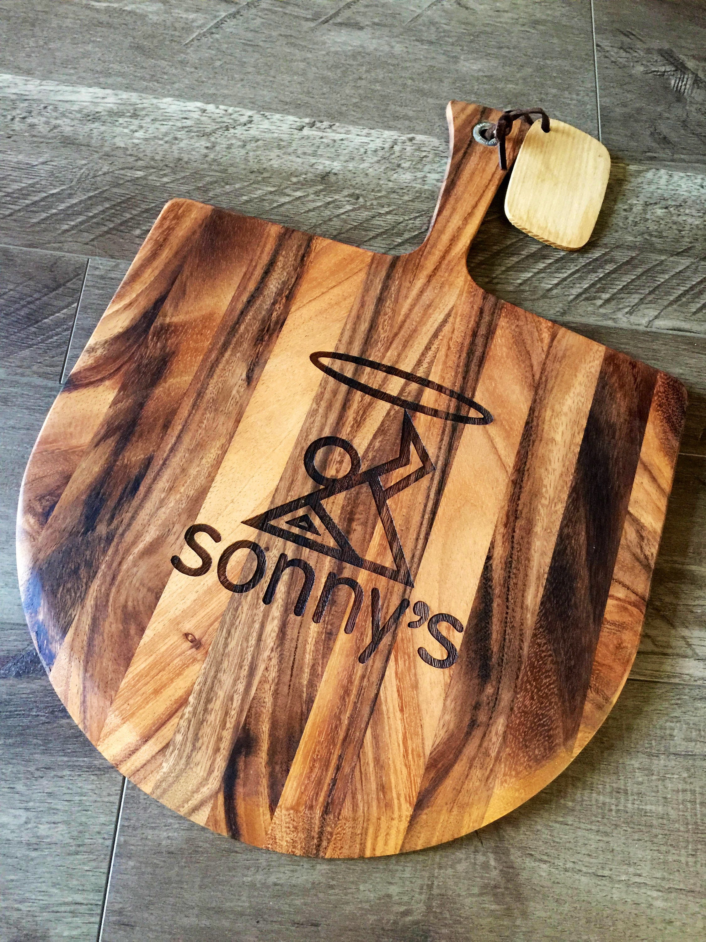 Monogrammed Pizza Peel Custom Engraved Personalized Wood Etsy