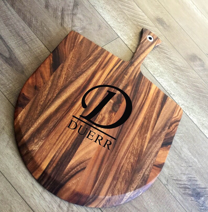 Monogrammed Pizza Peel Custom Engraved Personalized Wood Etsy UK