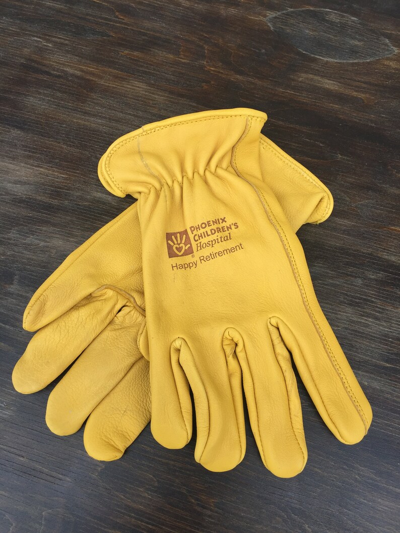 Custom Branded Leather Work Gloves With Company Logo Etsy