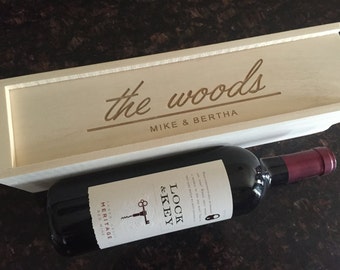 Custom Engraved Wood Wine Boxes for Corporate, Company, Customers or Employees. Engraved with your text or company logo.