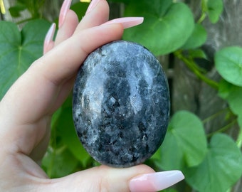 Larvikite Crystal Palm Stone