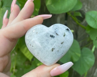 White Moonstone Heart Shaped Crystal