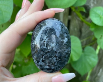 Larvikite Crystal Palm Stone