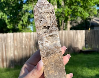 Sparkling Druzy Sphalerite Crystal Tower Point