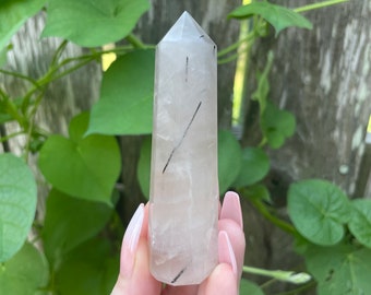 Tourmalinated Quartz Crystal Tower Point