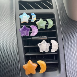 Crystal Star & Crescent Moon Car Vent Clip Set