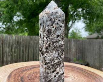 Sprankelende Druzy Sphaleriet Crystal Tower Point