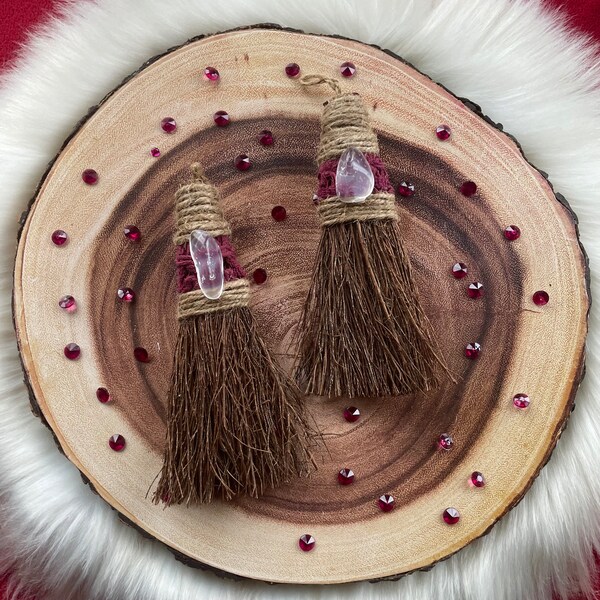 Protection Prosperity Quartz Crystal Eucalyptus Witch Besom Broom