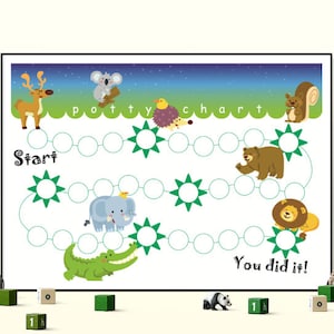 Animal reward chart, Printable potty training, Toilet schedule, Sticker chart for  boys & girls, INSTANT DOWNLOAD, A4 and Letter size PDF