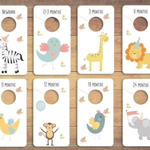 Cute animals baby closet dividers, Printable animal nursery organization, Baby clothes organizer devider, Instant download, PDF A4 Letter