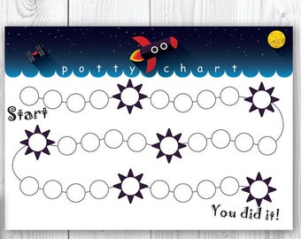 Space Potty Training Belohnungstabelle, Sticker Plan (Digitaler Download)