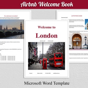 Airbnb Welcome book, London guest book template, Guest rental welcomebook, Guestbook printables, Airbnb host guide