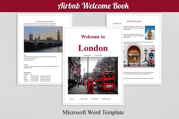 Airbnb Willkommen Buch London Gast Buch Vorlage Gast Etsy