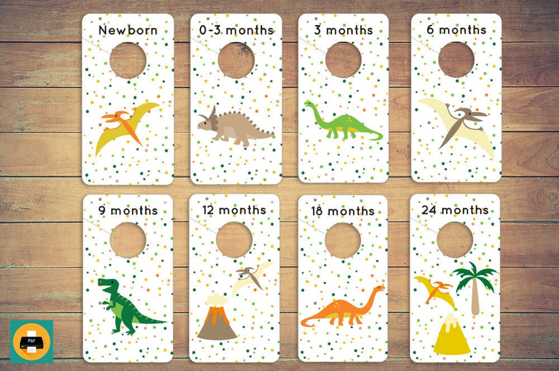 Dinosaur Closet Dividers Baby Clothes Divider Printable Etsy