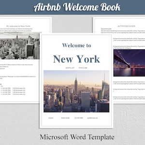 Airbnb Welcome book, New York guest book template, Guest rental welcomebook, Guestbook printables, Airbnb host guide