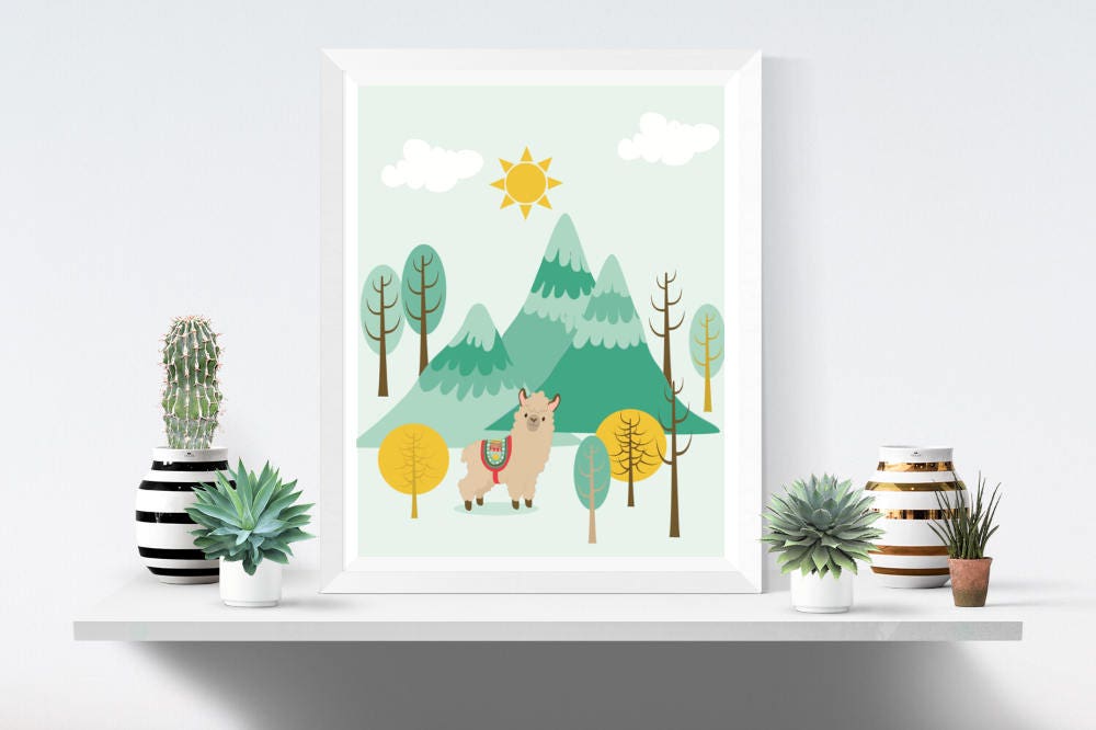 Llama Nursery Wall Art Printable Set of 3 Alpaca Prints - Etsy