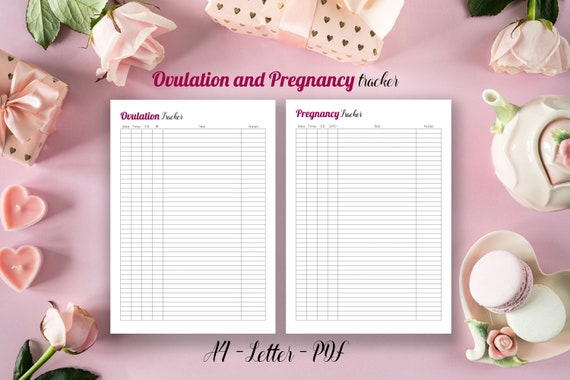 Printable Ovulation and Pregnancy Tracker, Fertility Journal (A4/Letter PDF)