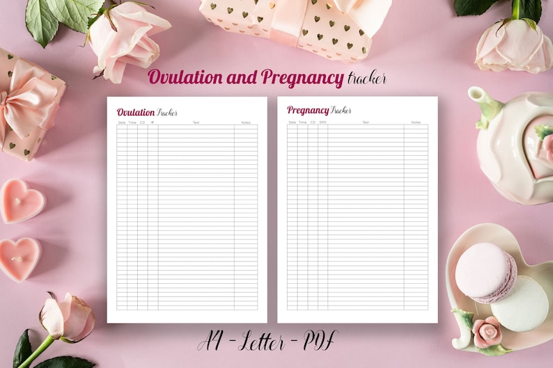 Ovulation and pregnancy tracker Printable LH test sheet OPK image 1