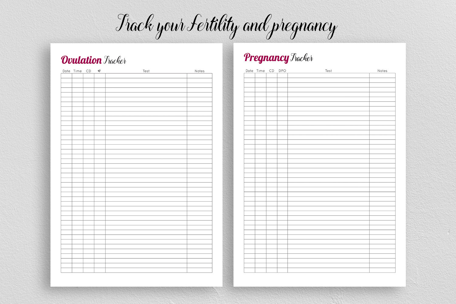 Ovulation and Pregnancy Tracker Printable LH Test Sheet OPK - Etsy