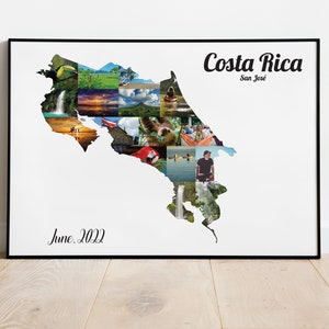 Costa Rica Fotocollage Hochzeitsgeschenk Hochzeitsgeschenk, Druckbare Urlaubskarte DIGITAL JPEG & PDF Datei